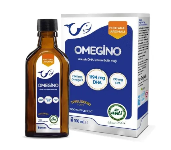 OMEGINO Yüksek DHA Balık Yağı 100 mL | Trigliserid Form, Cleantex Teknolojili, Portakal Aromalı, GOED Onaylı Omega-3 resmi